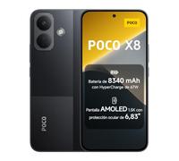 POCO X8, Smartphone 12G+256GB, Negro, batería de 8340mAh, carga de 67 W | Pantalla AMOLED de 6,83" 1,5K con protección ocular, Snapdragon® 6s Gen 4, cámara OIS de 50 MP, 3500 nits, HyperOS 3