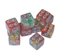 Pocoiau 10 Piezas De Dados Patrón Calavera Acrílicos Únicos Juego rol Esquina Redonda 6 Caras Superficies Lisas Dados Patrón Calavera Accesorios para Juegos