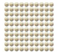 Pocoiau 100 Piezas Natural Smiling Face Bola Madera Beads Sueltas para Bracelería Joyas Joyas para Joyería Que Hace Cuentas Espaciadoras