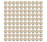 Pocoiau 100 Piezas Natural Smiling Face Bola Madera Beads Sueltas para Bracelería Joyas Joyas para Joyería Que Hace Cuentas Espaciadoras