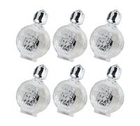 Pocoiau 6 recipientes de agua de cristal transparente de 15 ml, botellas circulares de plata para rituales y fragancias, decantadores religiosos con acabado plateado