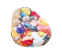 Pocoiau Bolsa de almacenamiento de animales de felpa transparente de gran capacidad que se transforma en un cómodo puf para relajarse