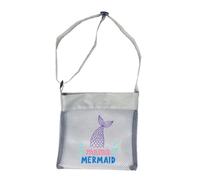 Pocoiau Bolsa de playa de malla de gran capacidad, portátil, bolsa de recogida de conchas marinas para niños, organizadores de juguetes de arena para niños, fácil de llevar, mochila de un solo hombro