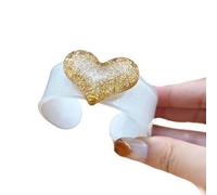 Pocoiau Brazaletes De Color Gelatina Ajustables con Estilo Joyería Acrílica con Corazón Melocotón para Regalos Mujeres Pulsera Elástica Estética Dopamina