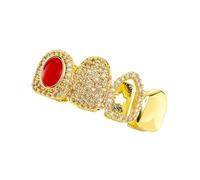 Pocoiau Brillante circonita cúbica para decoración dental, a base de cobre, ajustable, joyería para fiestas de disfraces o regalos, accesorios de perforación corporal de cobre, talla única, como se