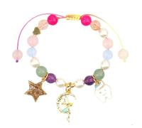 Pocoiau Cadena ligera y ajustable con dije de elfos de estrella brillante, diseño de perlas sintéticas para ocasiones casuales de fiesta, atuendo moderno a juego, talla única, como se describe