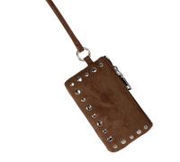 Pocoiau Cartera de cuello para mujer, bolsa cruzada de viaje con soporte, lápiz labial y auriculares, cartera de hombro, café, One Size