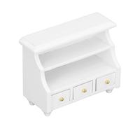 Pocoiau Casas de muñecas a escala 1/12, gabinete de almacenamiento de baño con cajones que se pueden abrir para decoración de escenas del hogar en miniatura, accesorios coleccionables de casas de