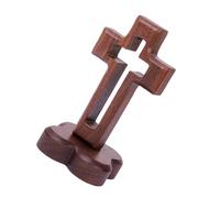 Pocoiau Cruces de madera católica minimalista con base para decoración de esquina de oración y zona sagrada, colección de manualidades de fe de madera