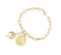 Pocoiau Dainty Celestials Pulsera Pulsera 14K Oro Crescents Star Cadena Ajustable Star Beach Muñeca Joyería Dainty Celestials Joyería