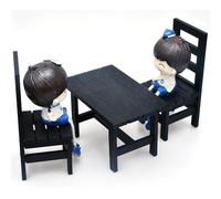 Pocoiau Decoraciones De Comedor En Miniatura Madera con Sillas para Casas Muñecas A Escala 1/6 Accesorios Juego Muebles Muñecas Madera Blanca