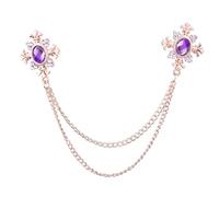 Pocoiau Elegante broche de cuello cruzado con borlas y diamantes de imitación para camisas, entusiastas de la moda, traje, camisa, collar, broche de moda, Metal