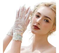 Pocoiau Guantes De Novia Transparente Con Apliques Flores Colores Decoración Encaje Ceremonia Boda Aire Libre Accesorios Mano Guantes Novia