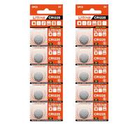 Pocoiau Juego de 10 Pilas CR1225 de 3 V KCR1225 / BR1225 / KL1225 para Relojes electrónicos pequeños, Auriculares y Equipos Deportivos Batería de luz LED