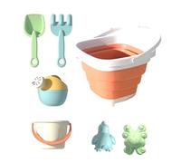 Pocoiau Juego De Cubo Plegable para Niños Juguetes con Pala Y Molde Actividad Playa Aire Libre Juguete Esencial para Actividades Aire Libre