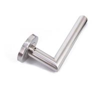 Pocoiau Juego de palancas de puerta con mango redondo con diseños en T, tiradores de acero para puerta interior que requieren seguridad de llaves