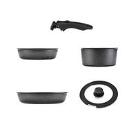 Pocoiau Juego de utensilios de cocina antiadherentes para ollas y sartenes eficientes aptas para lavavajillas con mango desmontable