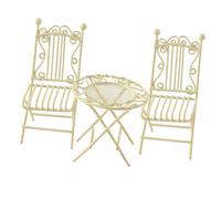 Pocoiau Juego De Y Silla Hierro En Miniatura 3 En 1 para Casas Muñecas Decoración Proyecto Artesanal Y Accesorios Exhibición Jardín Muebles para Casas Muñecas 1/12