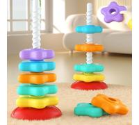 Pocoiau Juguete Apilable Interactivo con Color Arcoíris para Estimular Desarrollo Visual Y De La Capacidad Cognitiva Los Niños Juguete Clasificación del