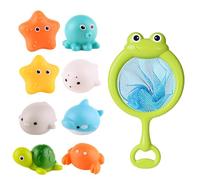 Pocoiau Juguete De Baño Animales Coloridos con Iluminación Automática Diseño Dibujos Animados para Infinitas Aventuras En Agua Juguete Criaturas Marinas 9 Uds.