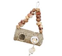 Pocoiau Juguete de hierba tejida natural para hámster, loros, proporciona un descanso cómodo y una actividad emocionante para animales pequeños