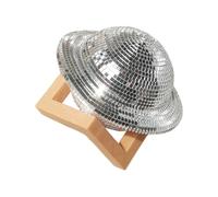 Pocoiau Lámpara de noche con diseño de planeta y vitrales con soporte, lámpara LED cálida, bola de discoteca para dormitorio de niños, decoración científica, lámpara astronómica para mesita de noche