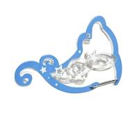 Pocoiau Llavero acrílico fácil de usar con cerezas juguetonas y delfín, opciones de llavero colorido para los amantes del tema marino, fácil de usar, Delfín, Talla única