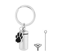 Pocoiau Llavero de urna para cenizas, perros, mascotas, cremación, llavero, para llave, cachorro, perro, pata, cilindro conmemorativo
