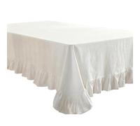 Pocoiau Mantel nórdico de algodón con ribete de volantes, resistente a las manchas, para comedor, cocina, restaurante, decoración de varios tamaños