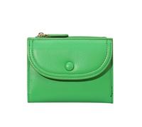 Pocoiau Moderna cartera fina de piel sintética para mujer, con múltiples bolsillos, cierre de cremallera, práctico y esencial para llevar, Green