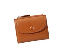 Pocoiau Moderna cartera fina de piel sintética para mujer, con múltiples bolsillos, cierre de cremallera, práctico y esencial para llevar, Brown