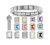 Pocoiau Módulo de accesorios de moda para abalorios, suministros de acero inoxidable, adecuado para joyas, juego de abalorios italianos, talla única, como se describe
