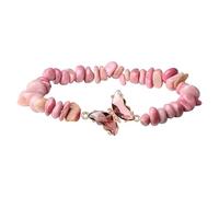 Pocoiau Piedra de cristales naturales con dije de mariposa, diseños ajustables, joyería energética para relajación, cristales naturales, joyería para aliviar el estrés, talla única, como se describe