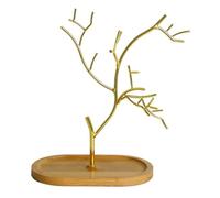 Pocoiau Soporte de metal para collares, soporte de exhibición de joyas, soporte de almacenamiento en forma de árbol, adecuado para uso doméstico y comercial