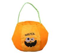 Pocoiau Soporte de terciopelo de gran tamaño con asa para fiestas de temporada, solución de almacenamiento temática de calabaza, para ocasiones festivas, terciopelo, accesorios de fiesta de Halloween