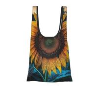 POCUK The Most Beautiful Sunflower Fold Eco-Friendly Shopping Bags Daily Reusable Grocery Tote Bags Compact