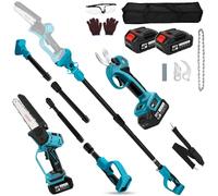 podadora de rama profesional Mini motosierra telescópica con batería | 4 en 1 6 pulgadas sierra eléctrica tijeras telescópicas y sierra de podar tijeras de podar para Makita 18 V 21 V, 4000 mAh
