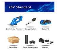 Podadora Electrica, Cortasetos eléctrico 2 en 1, inalámbrico, 3,6 V, USB, cortadora de césped, cortacésped recargable, herramientas jardín(PTET1049E)