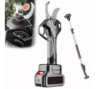 Podadora Eléctrica Inalámbrica de Alto Rendimiento - Cuchilla SK5, Motor 980W, 2 Baterías de Litio, Pantalla LCD, Barra Telescópica para Árboles, Viñedos y Jardinería Profesional(Withpole)