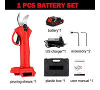 Podadora eléctrica inalámbrica sin escobillas de 1000W y 4 velocidades, batería de 9000mAh, batería eficiente for árboles frutales de 18v(2 Battery Plug)