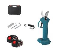 Podadora inalámbrica de 4 engranajes sin escobillas, cortador eléctrico de ramas de árboles for podar bonsái y árboles frutales,Serie profesional(Two big battery)
