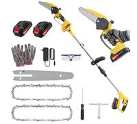 Podadora telescópica 2 en 1 con batería, podadora eléctrica de 6 pulgadas, podadora de ramas de 21V con 2 x 2000mAh, motosierra manual para podadoras de ramas y corte de madera