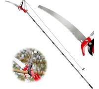 Podadora Telescópica de Árboles 2 en 1 con Sierra, Pértiga Extensible de Aluminio y Hoja Acero SK5 - Poda de Ramas Altas en Jardín y Huerto