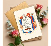 Podagree Divertida tarjeta para el día del padre con sobre de 8 x 5.3 pulgadas - Being My Dad Is the Only Gift You Need Joke, bonito regalo humorístico para papá de niños, tarjeta de felicitación