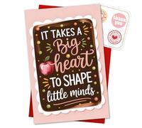 Podagree Tarjeta de agradecimiento para profesores con texto en inglés «It Takes a Big Heart to Shape Little Minds», bonita tarjeta de agradecimiento para profesores, regalo de enseñanza, regalo de