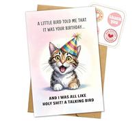 Podagree Tarjeta de cumpleaños divertida con texto en inglés "A Little Bird Told Me That It Was Your Birthday" para pareja, él, ella, marido, esposa, amor, regalos para amigos, familia, mamá, papá