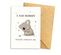 Podagree Tarjeta de felicitación de disculpas con texto en inglés "I Am Sorry Please Forgive Me, de 5.3 x 8 pulgadas, bonita tarjeta de felicitación de disculpa, tarjeta de felicitación de dulce sorry