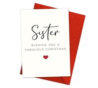 Podagree Tarjeta de Navidad con sobre, 13,5 x 20,3 cm, diseño minimalista elegante, saludo para hermanas, regalo festivo pensado para familiares y seres queridos (Navidad 33)