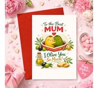 Podagree Tarjeta del día de la madre con texto en inglés "I Olive You So Much, Cute Avocado Love, Best Mum Greeting, Funny Olive Gift, Happy Mother's Day, Unique Gift Idea for Mum"