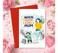 Podagree Tarjeta del día de la madre - When In Doubt Funny Mum Rescue Card, Happy Mother's Day, Mum to the Rescue, regalo único para mamá, divertida tarjeta familiar